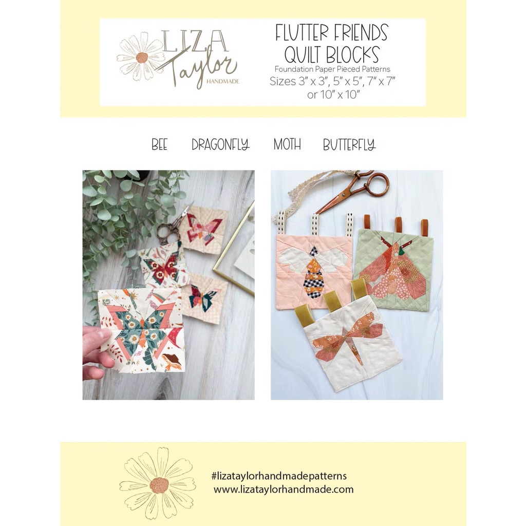 Flutter Friends Quilt Blocks Pattern | Sue Spargo Folk Art Quilts